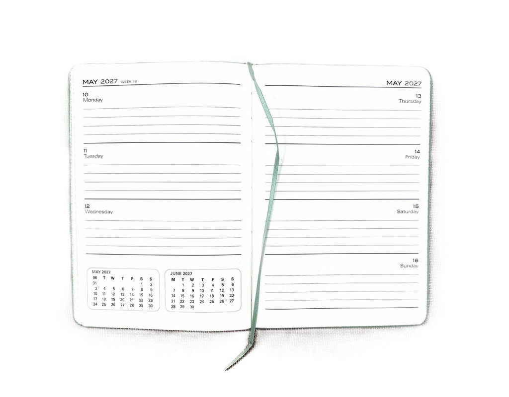 2027 Diary A5 Week-To-View (WTV) Olive