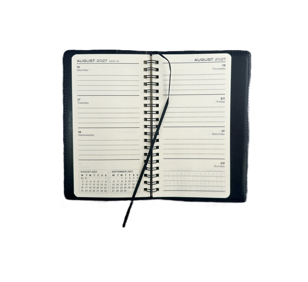 2027 Diary Week-To-View (WTV) Slim Spiral - Black