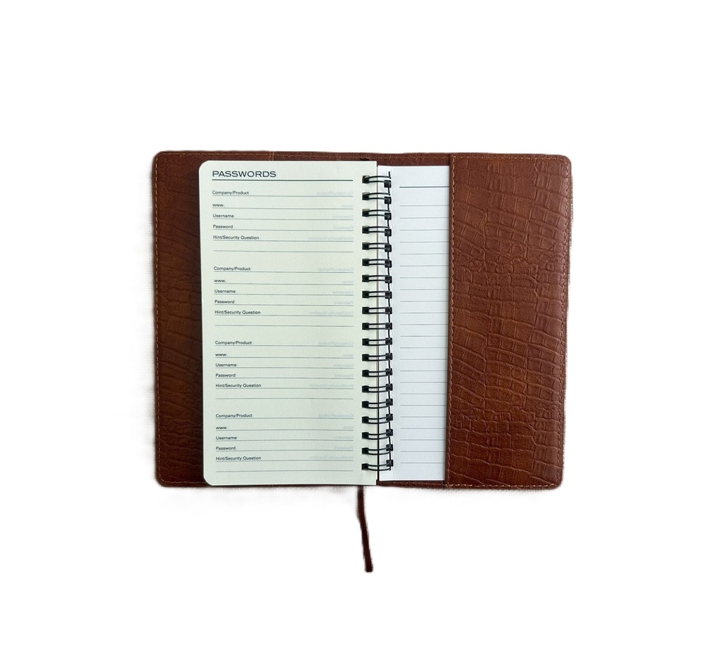 2027 Diary Week-To-View (WTV) Slim Spiral - Croc Tan