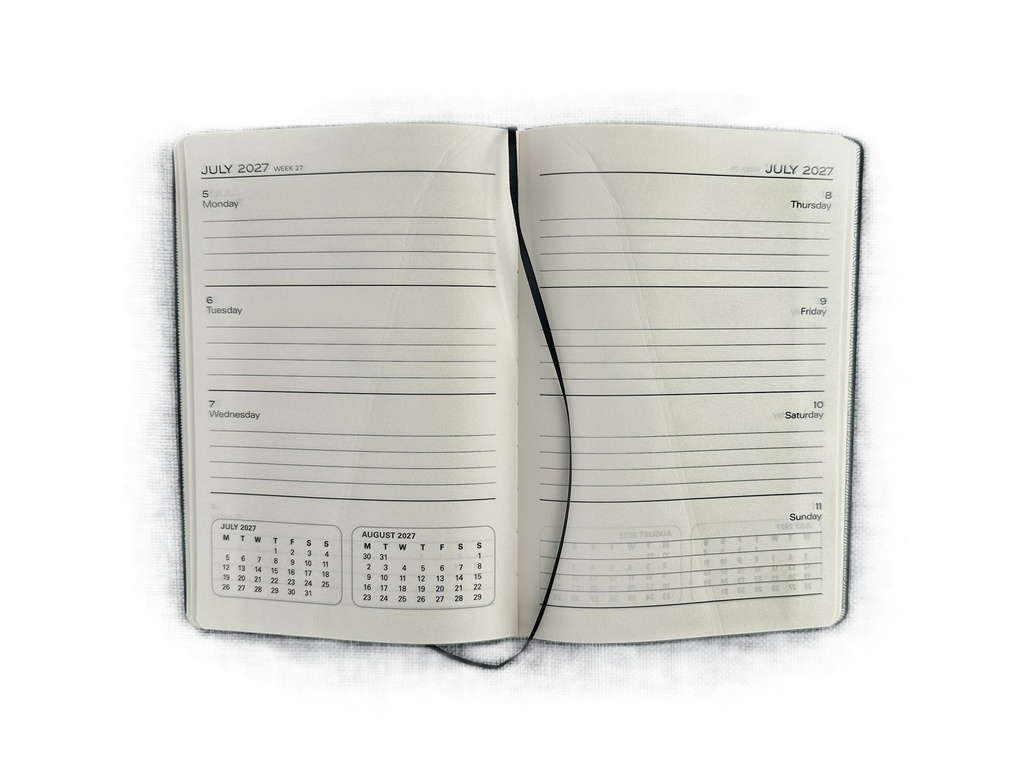 2027 Diary A5 Week-To-View (WTV) with Pen - Black