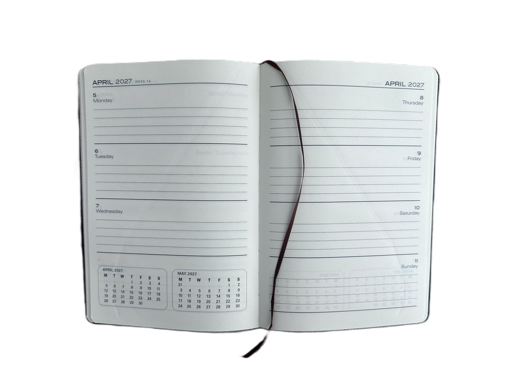 2027 Diary A5 Week-To-View (WTV) with Pen - Croc Tan