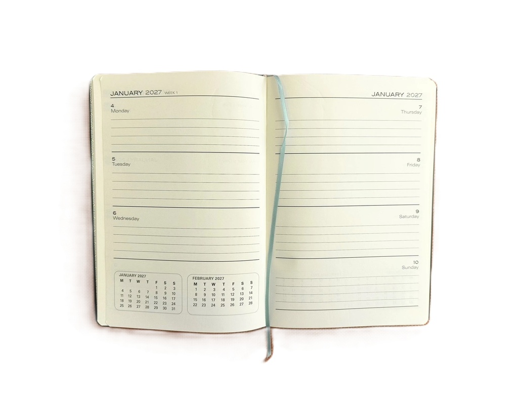2027 Diary A5 Week-To-View (WTV) with Pen - Ocean
