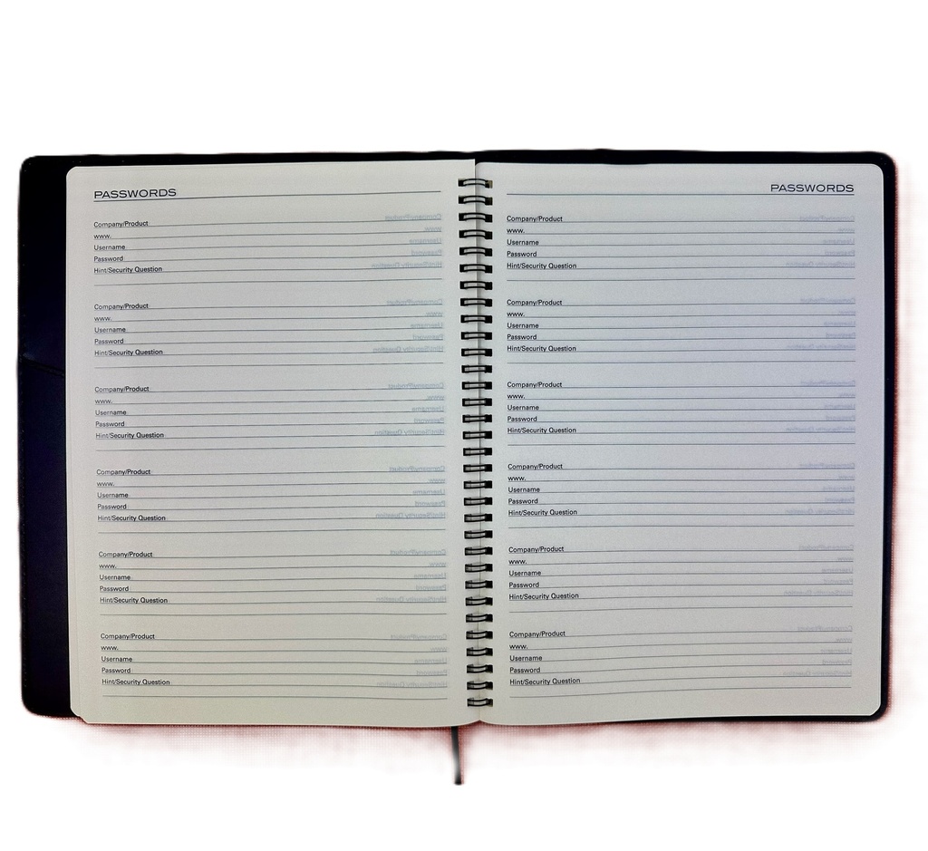 2027 Diary A4 Week-To-View (WTV) Black