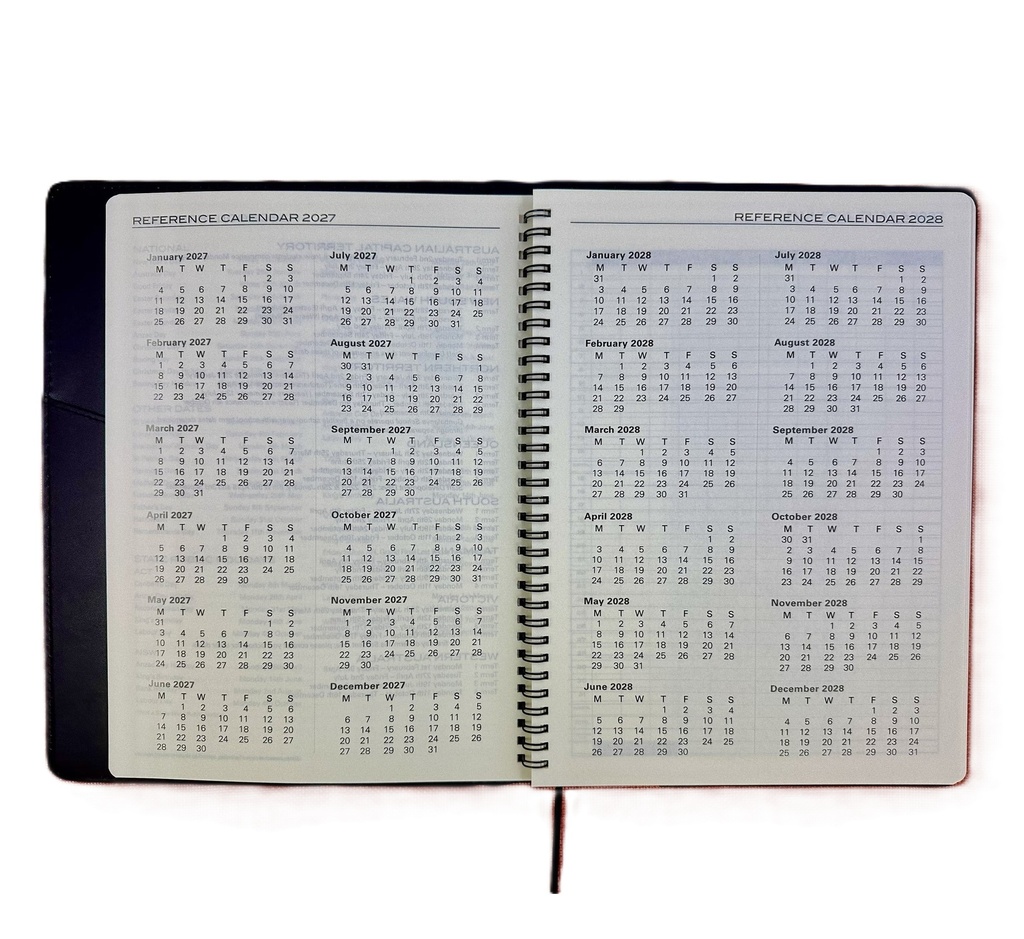 2027 Diary A4 Week-To-View (WTV) Black