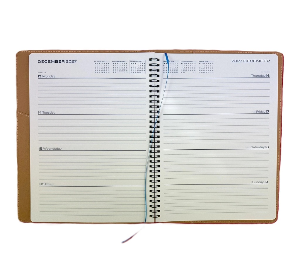 2027 Diary A4 Week-To-View (WTV) Stormy Blue