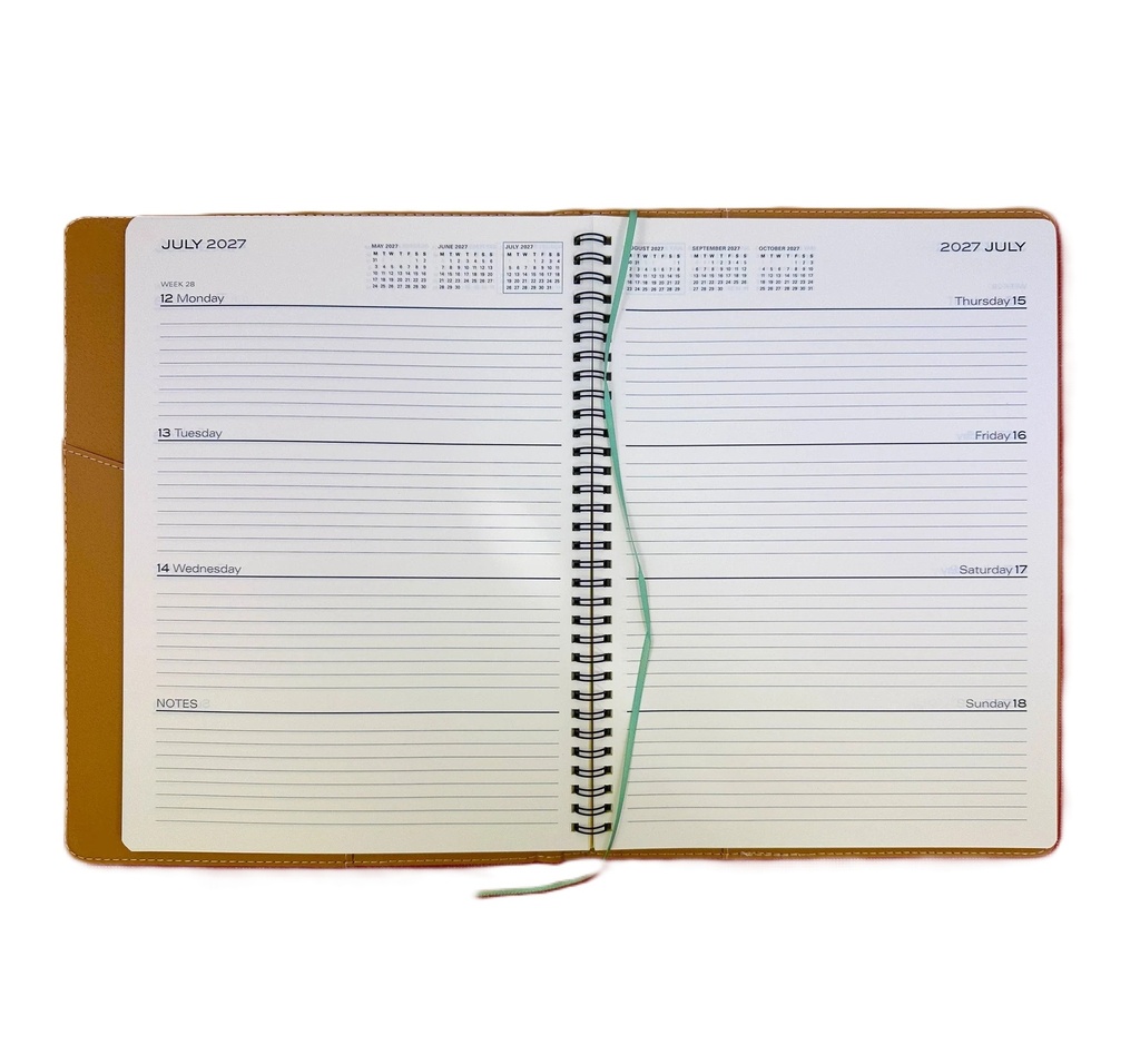 2027 Diary A4 Week-To-View (WTV) Olive