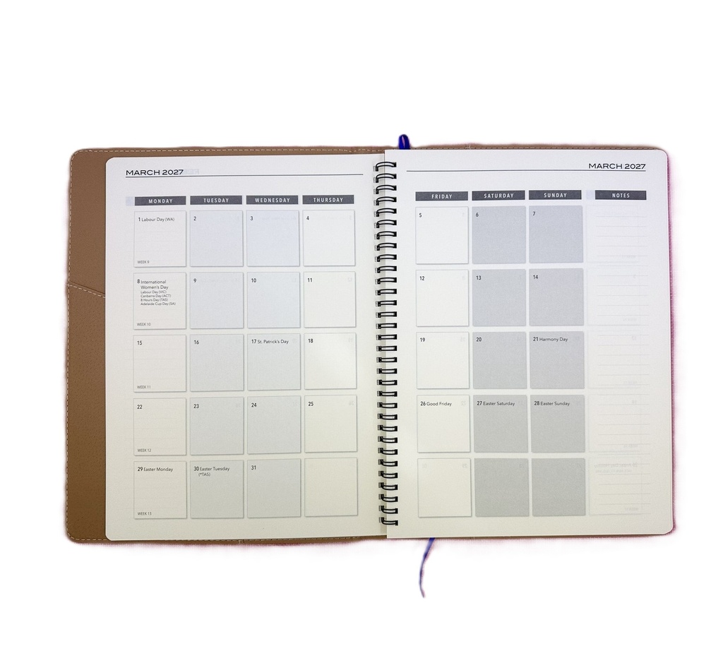 2027 Diary A4 Week-To-View (WTV) Violet