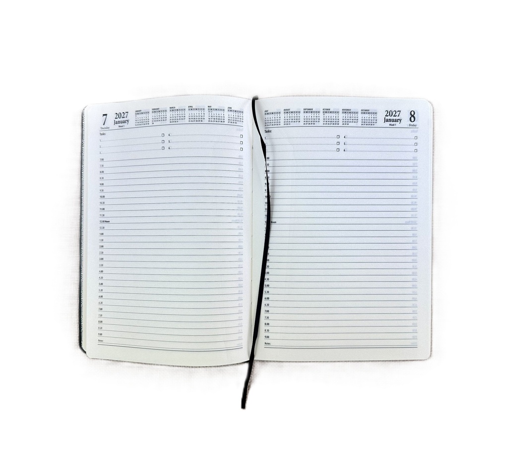 2027 Diary A5 Day-To-A-Page (DTP) Black