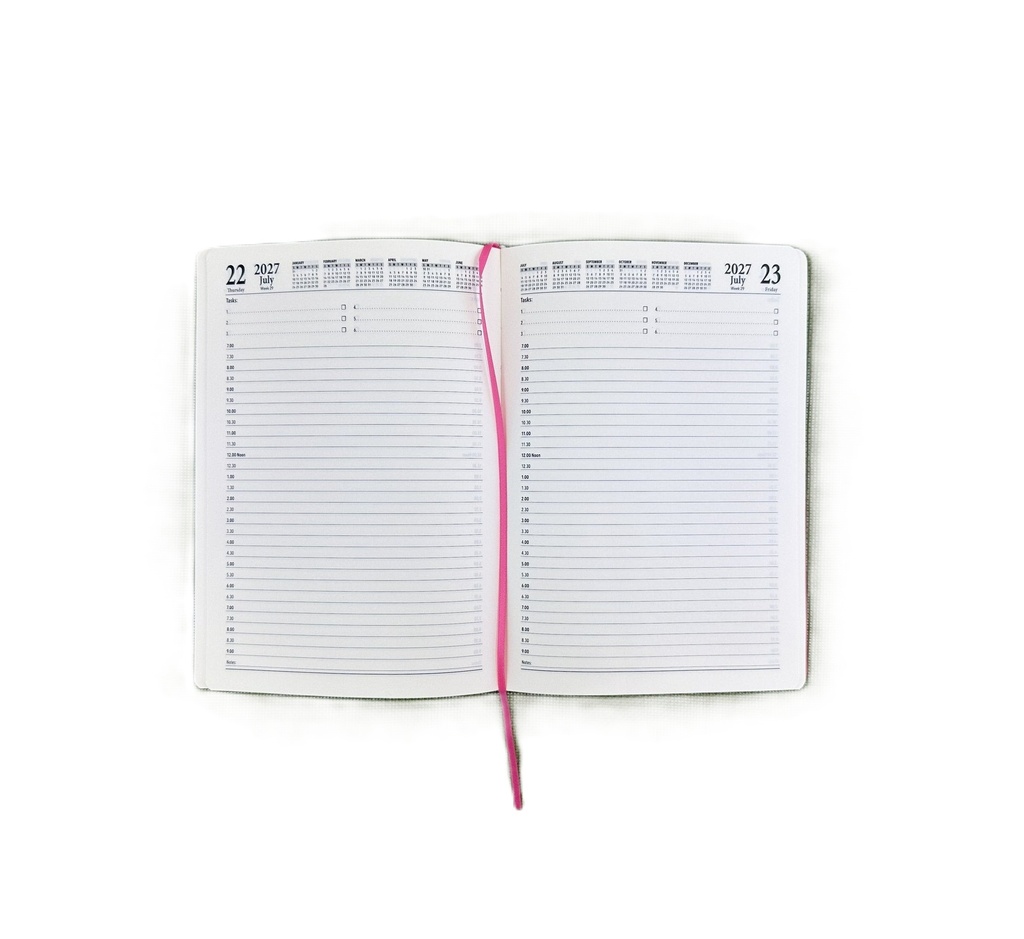 2027 Diary A5 Day-To-A-Page (DTP) Raspberry