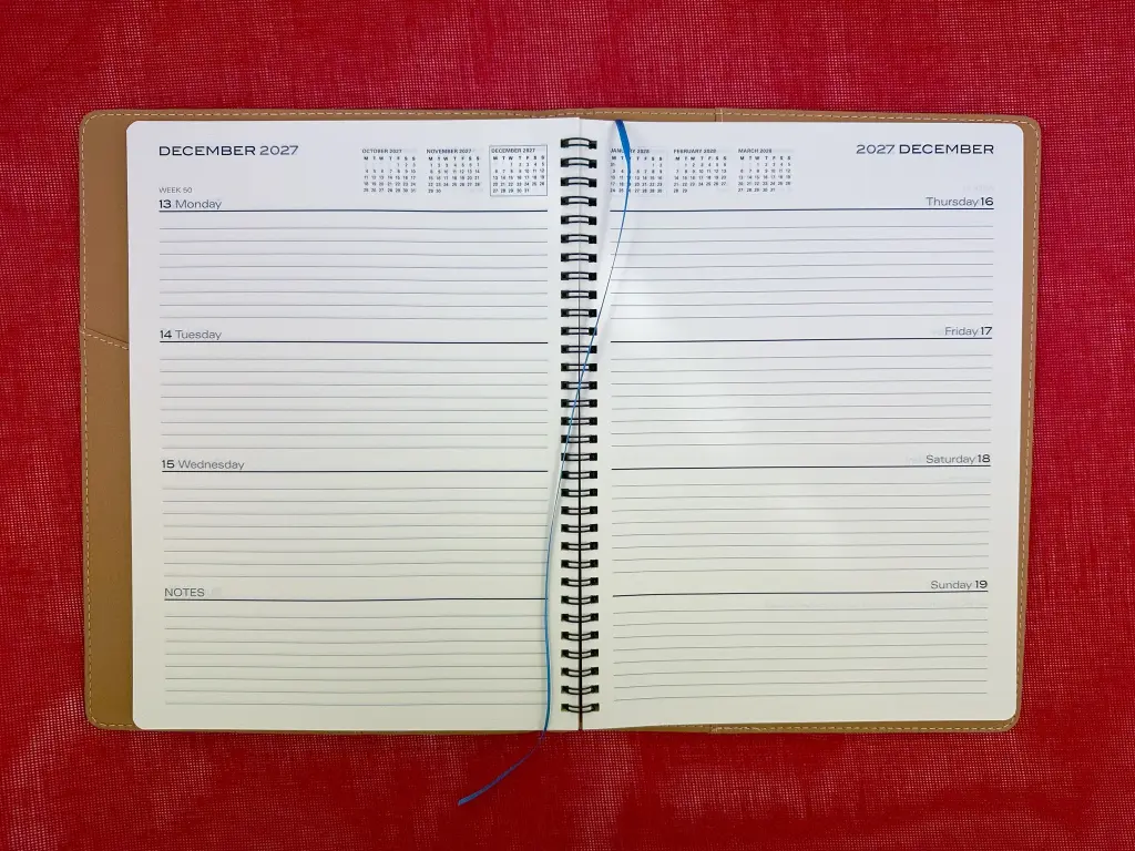 2027 Diary A4 Week-To-View (WTV) Stormy Blue