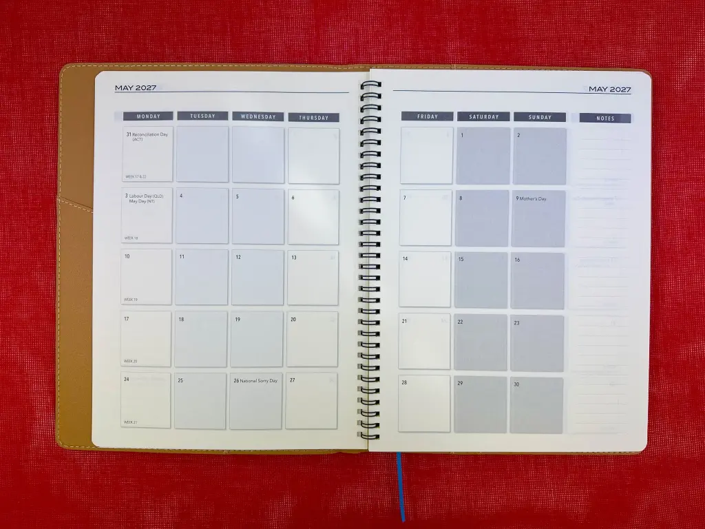 2027 Diary A4 Week-To-View (WTV) Stormy Blue