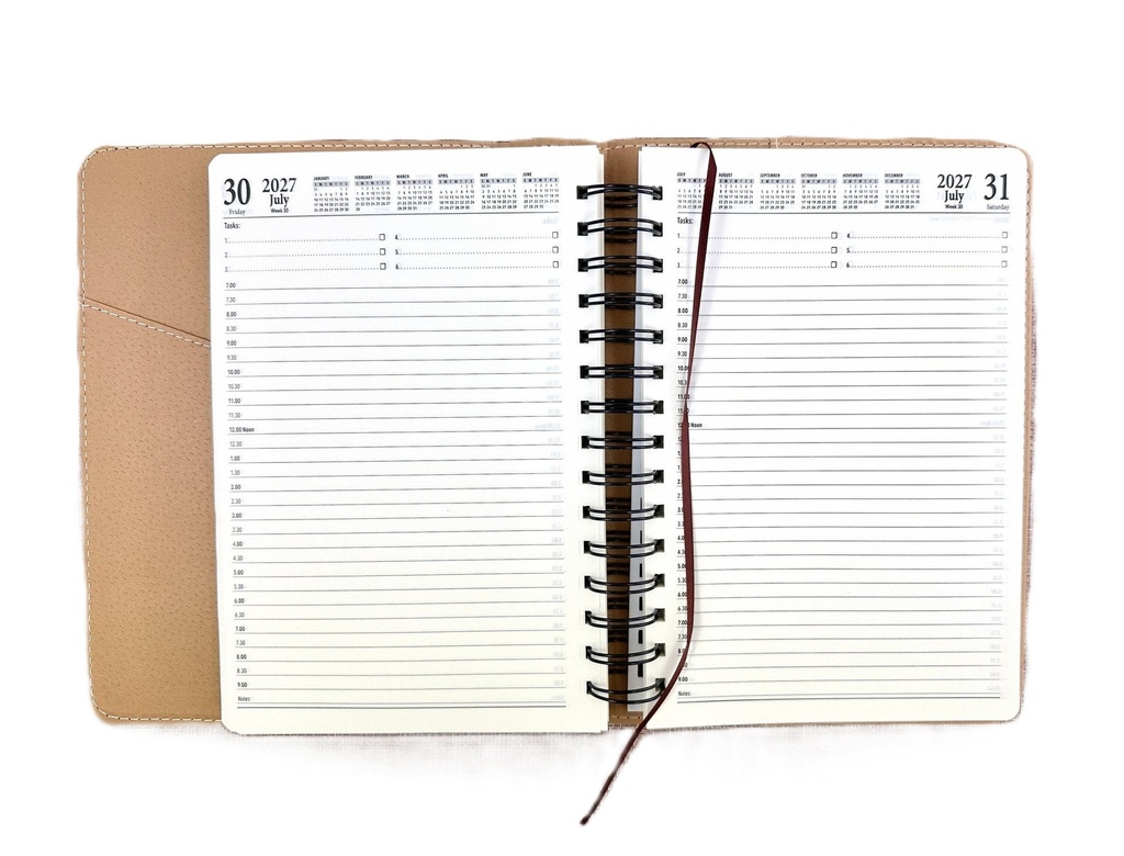 2027 Diary A5 Day-To-A-Page (DTP) Spiral Chocolate