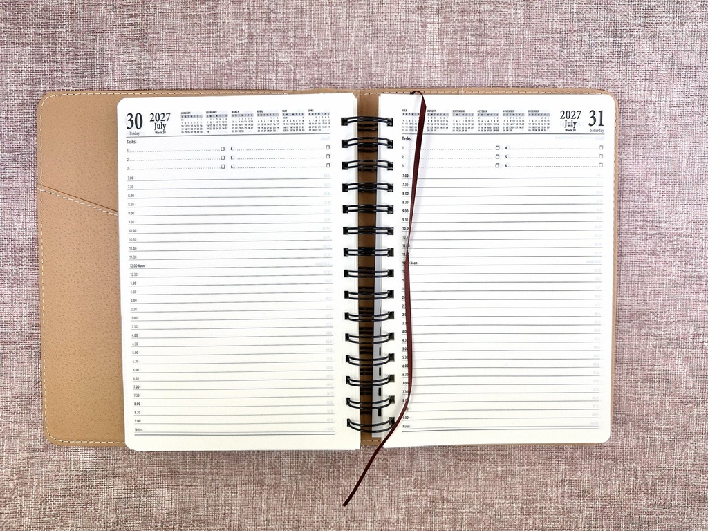 2027 Diary A5 Day-To-A-Page (DTP) Spiral Chocolate