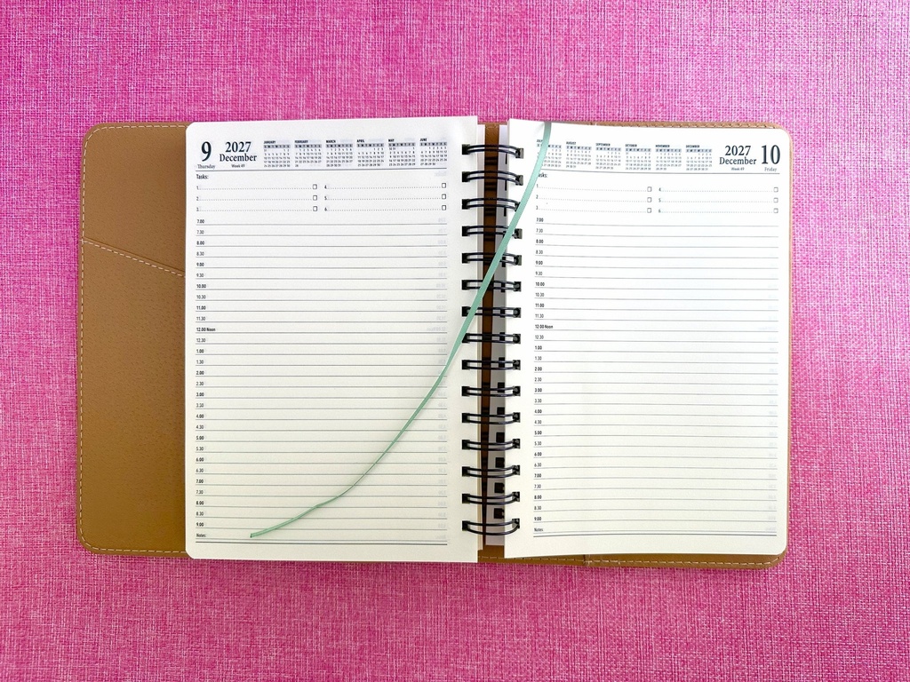 2027 Diary A5 Day-To-A-Page (DTP) Spiral Olive