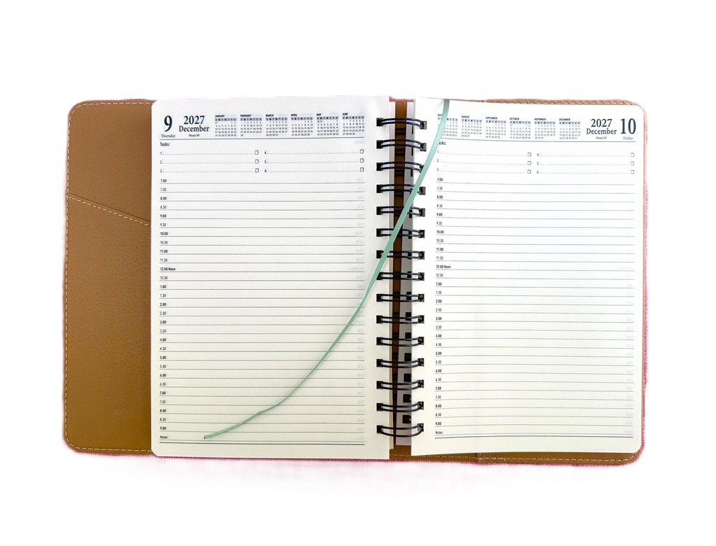 2027 Diary A5 Day-To-A-Page (DTP) Spiral Olive