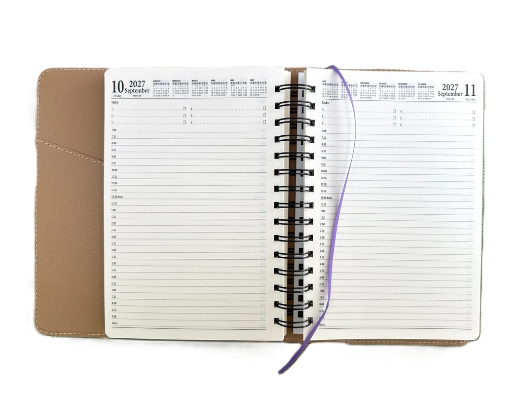 2027 Diary A5 Day-To-A-Page (DTP) Spiral Grape