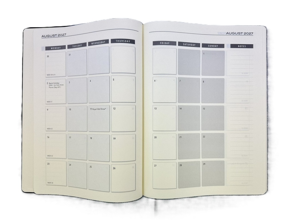 2027 Diary A4 Day-To-A-Page (DTP) Black