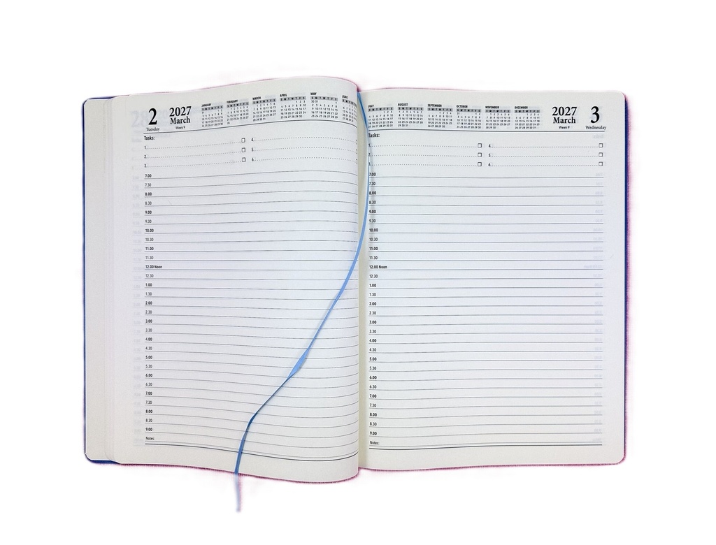 2027 Diary A4 Day-To-A-Page (DTP) Ocean Blue
