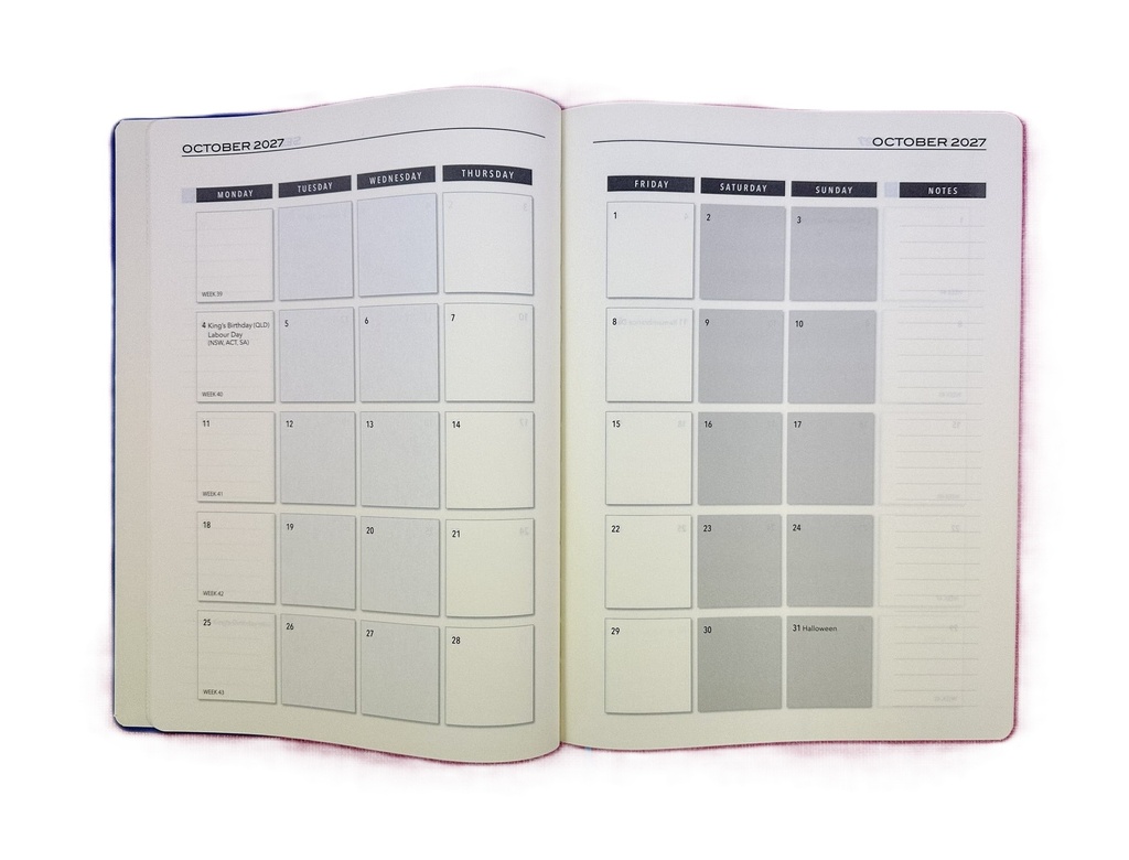2027 Diary A4 Day-To-A-Page (DTP) Ocean Blue