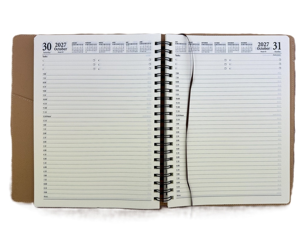 2027 Diary A4 Day-To-A-Page (DTP) Spiral Croc Chocolate