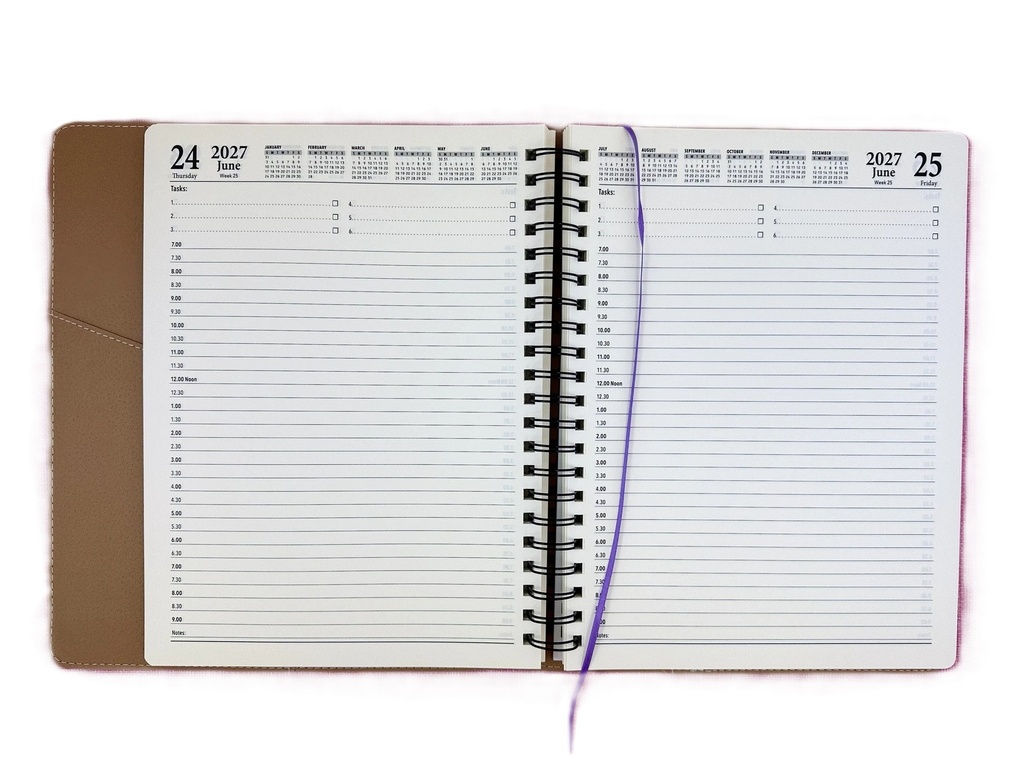 2027 Diary A4 Day-To-A-Page (DTP) Spiral Grape