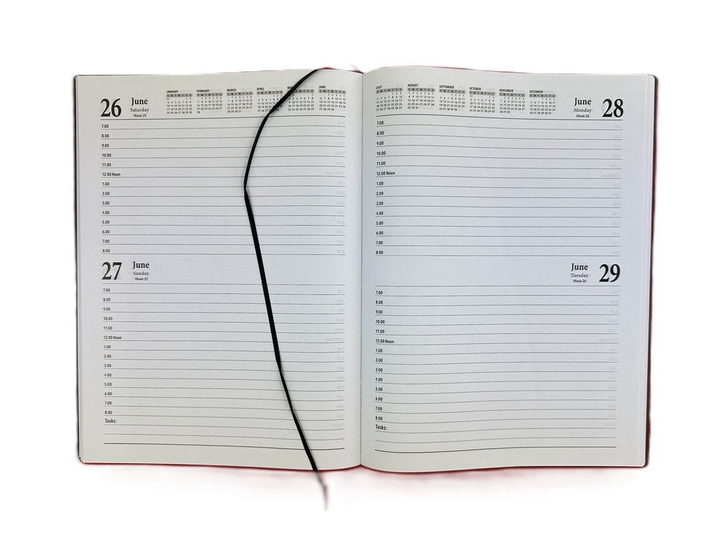 2027 Diary A4 2-Days-To-A-Page (2DTP) Black 