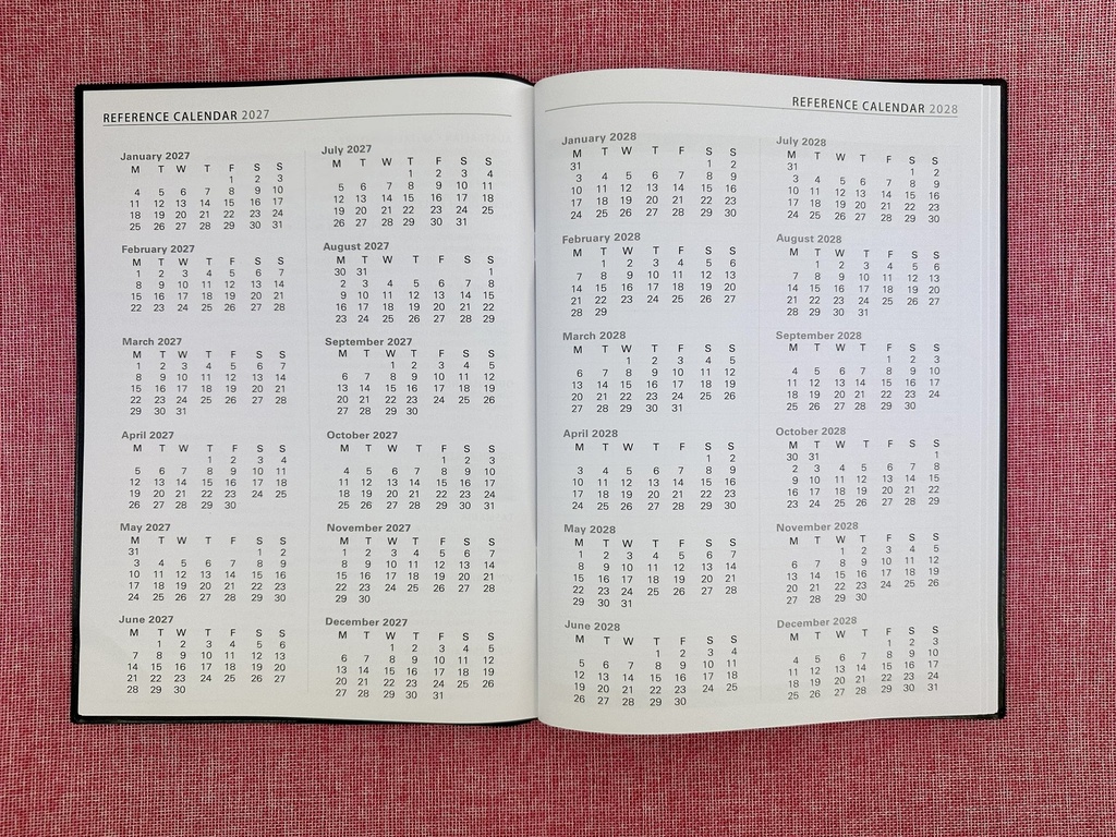 2027 Diary Planner A4 Month-To-View (MTV) Black 