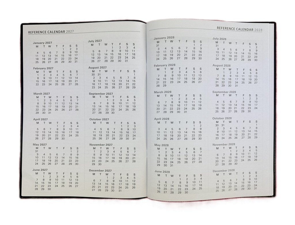 2027 Diary Planner A4 Month-To-View (MTV) Black 
