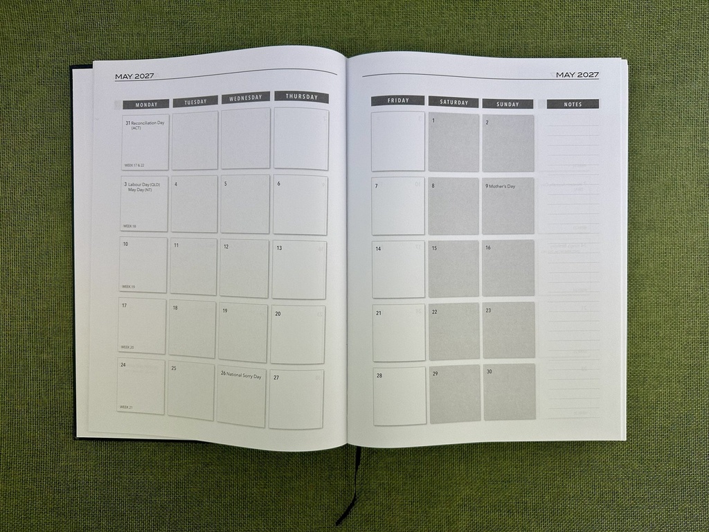 2027 Diary A4 Business Day-To-A-Page (DTP) Black