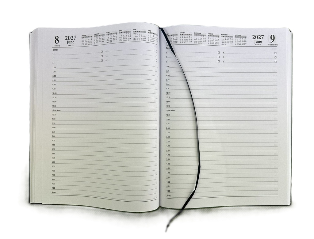 2027 Diary A4 Business Day-To-A-Page (DTP) Black