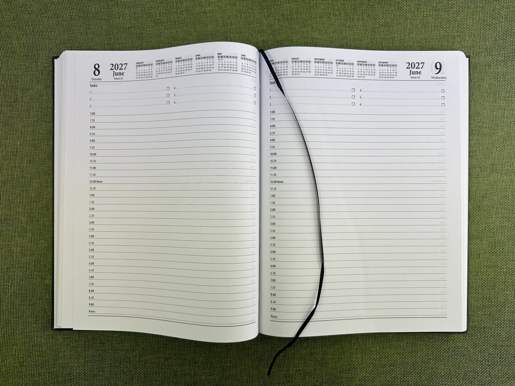 2027 Diary A4 Business Day-To-A-Page (DTP) Black