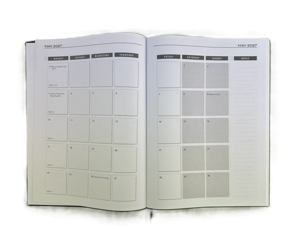 2027 Diary A4 Business Day-To-A-Page (DTP) Black