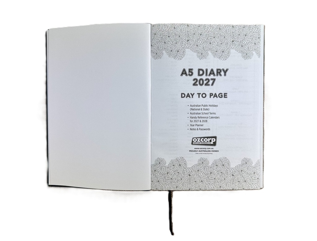 2027 Diary A5 Business Day-To-A-Page (DTP) Black