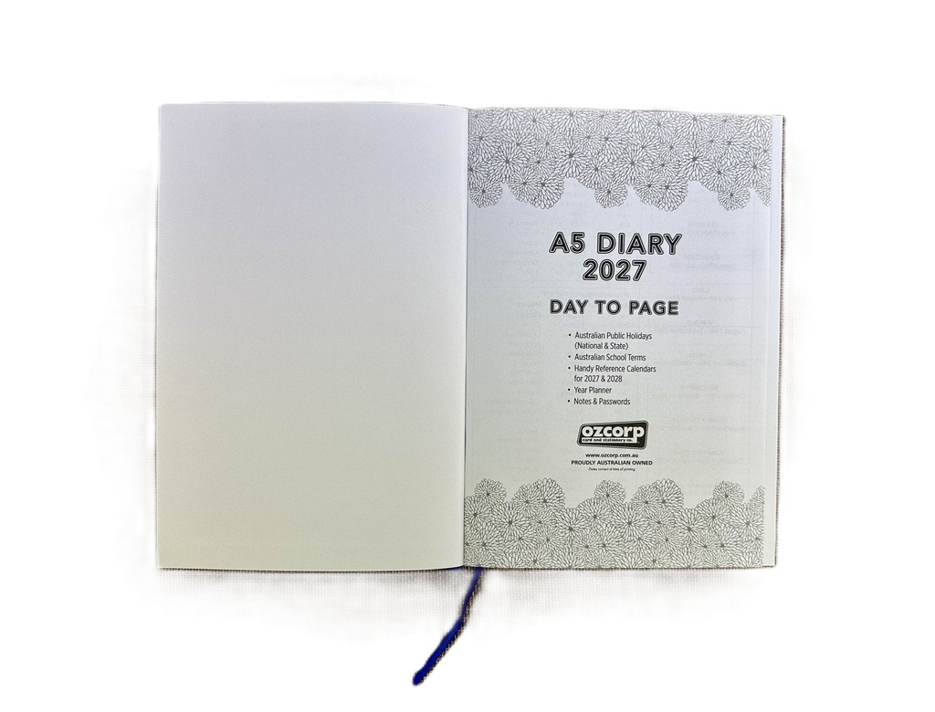 2027 Diary A5 Business Day-To-A-Page (DTP) Blue