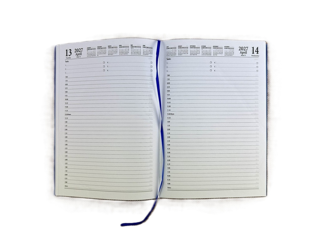 2027 Diary A5 Business Day-To-A-Page (DTP) Blue