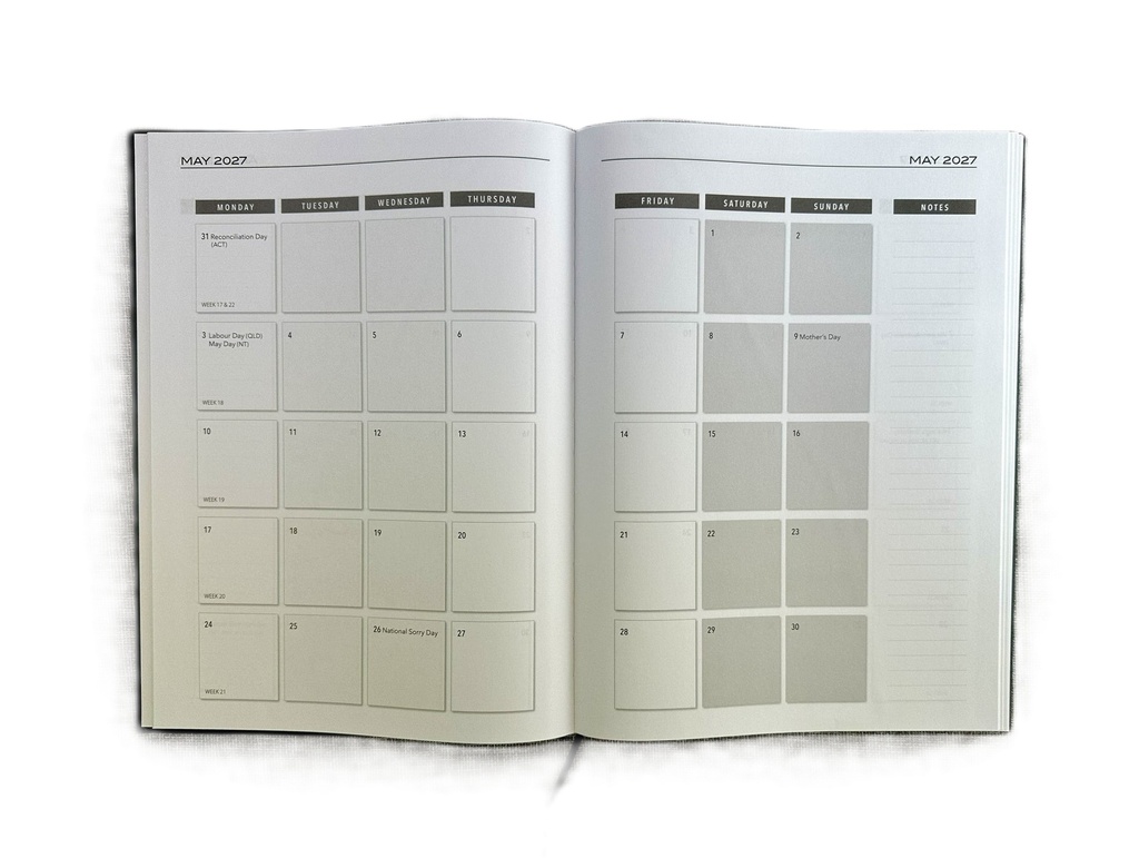 2027 Diary A4 Business Week-To-View (WTV) Black 