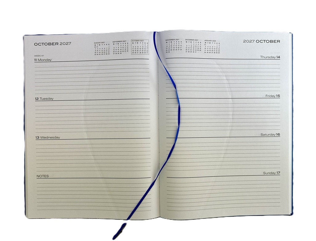 2027 Diary A4 Business Week-To-View (WTV) Blue