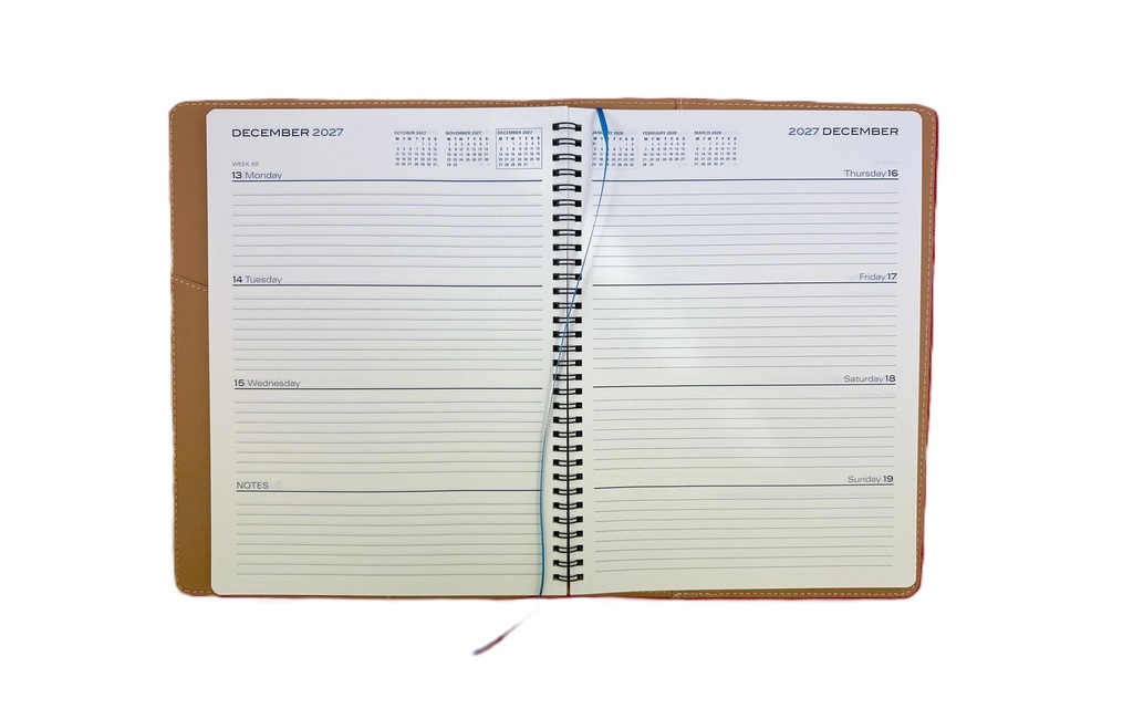 2027 Diary A4 Week-To-View (WTV) Stormy Blue