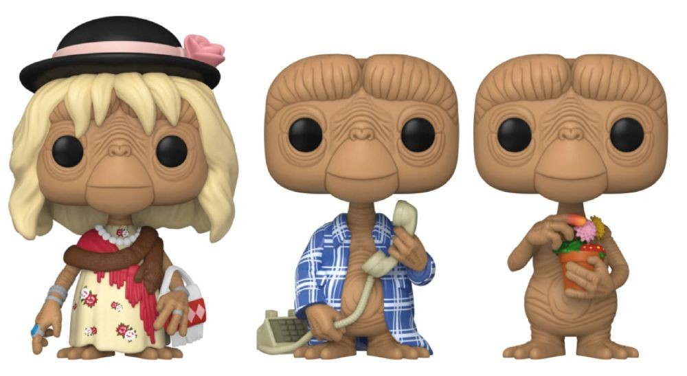 E.T. the Extra-Terrestrial - E.T. in Disguise, in Robe & with Flowers Funko Pop! Vinyl Figure 3-Pack
