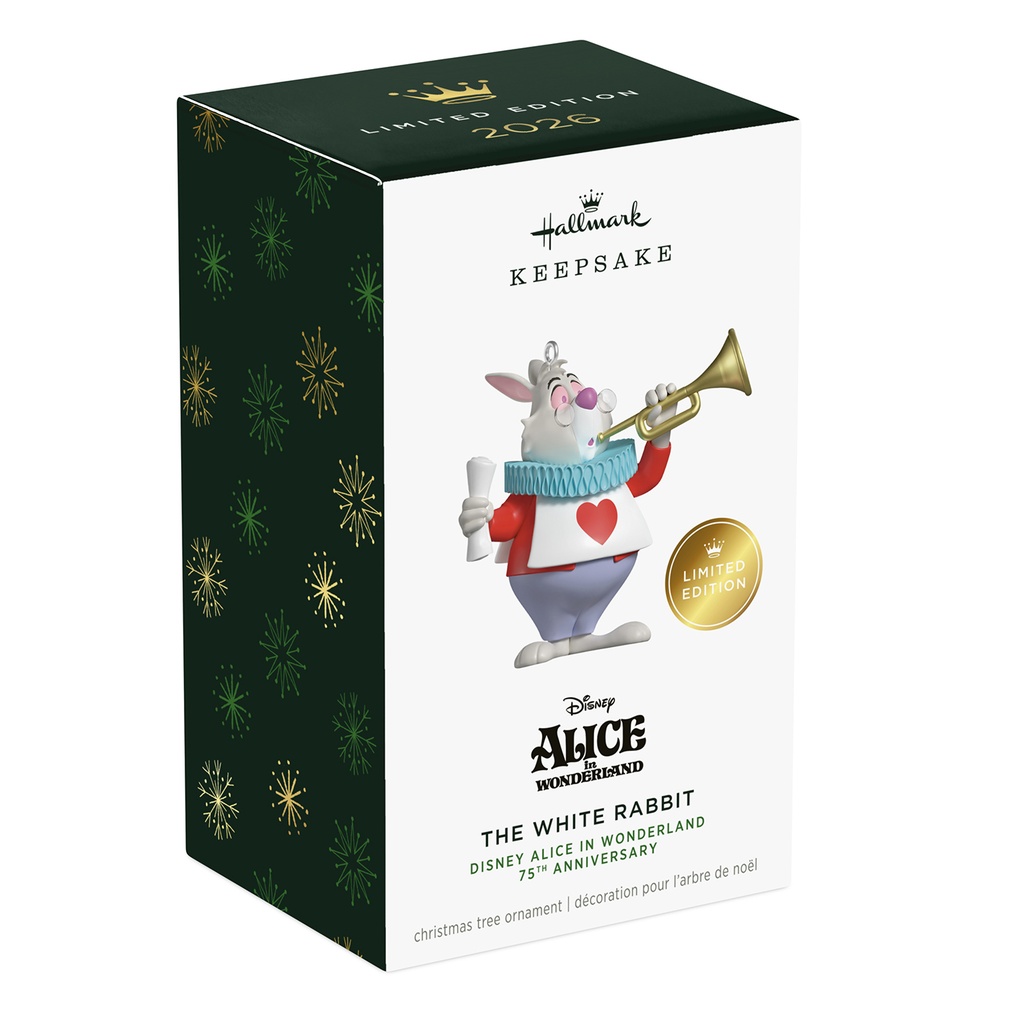 Alice in Wonderland 75th Anniversary The White Rabbit - 2026 Hallmark Keepsake Christmas Ornament