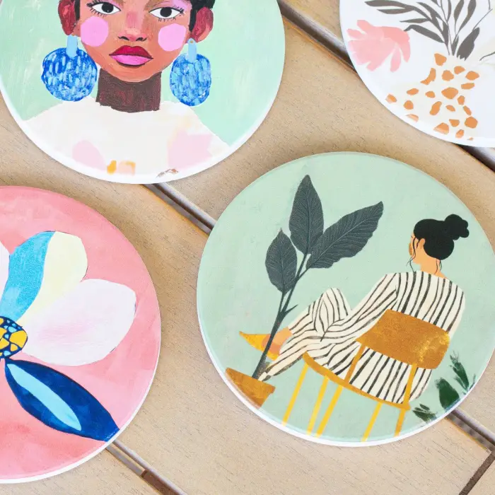 Billie Green Chair Ceramic Coaster