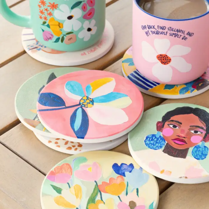 Billie Pink Flower Ceramic Coaster