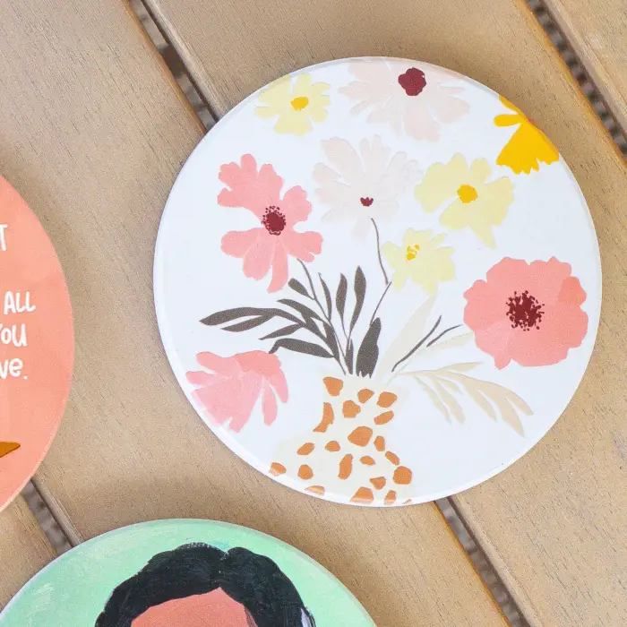 Billie White Vase Ceramic Coaster