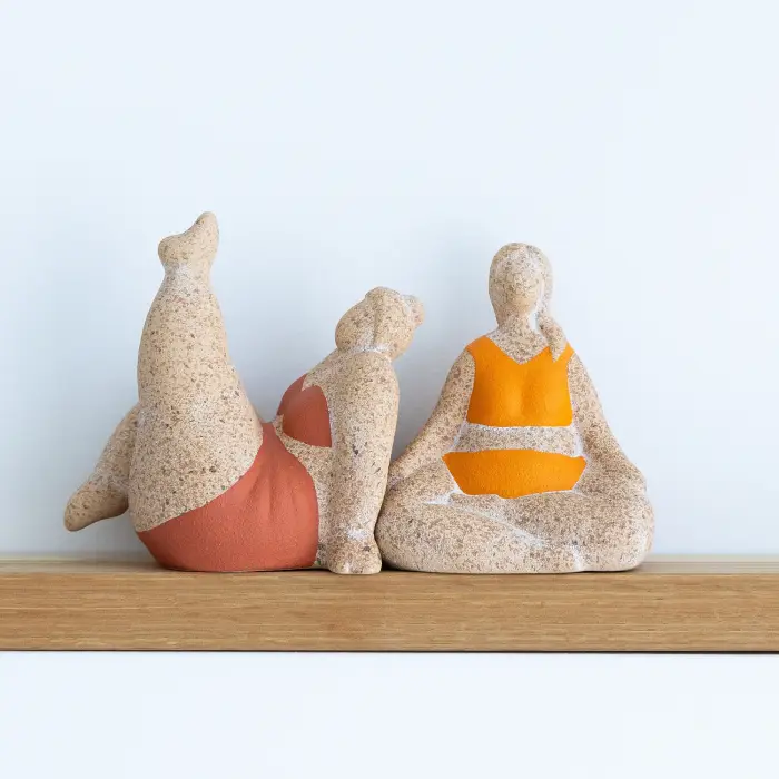 Billie Bathing Terracotta Statue Orange