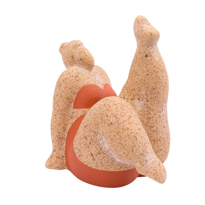 Billie Bathing Terracotta Statue Red