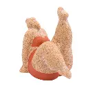 Billie Bathing Terracotta Statue Red