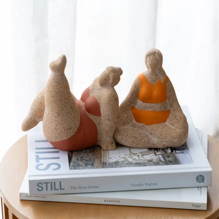 Billie Bathing Terracotta Statue Red