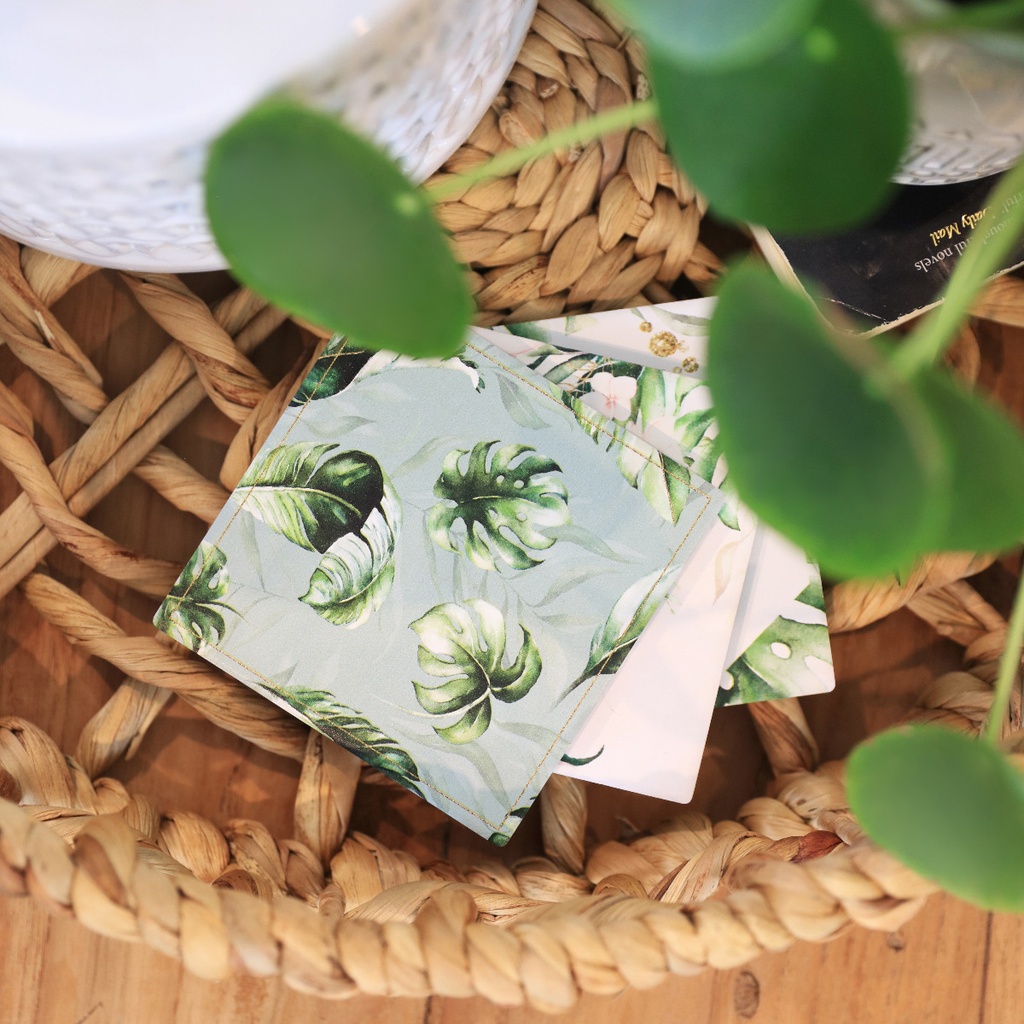 Elegant Greenery Leaf Ceramic Coaster - Splosh
