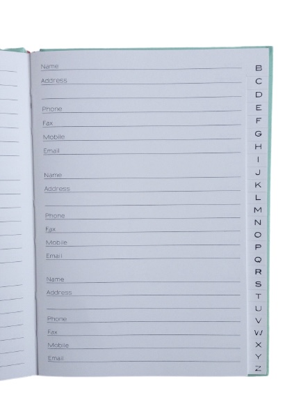 A5 Address Book Seaspray - Ozcorp Inside