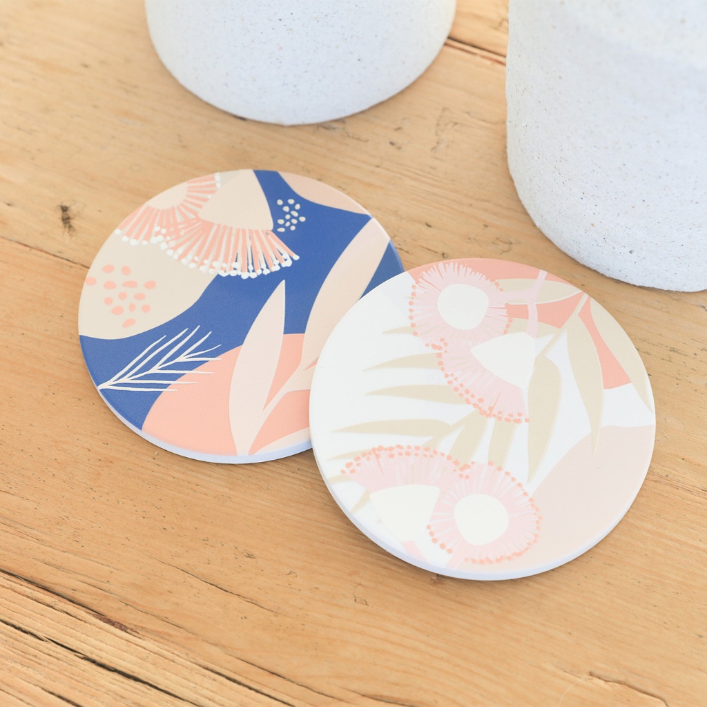 Fleur Navy Ceramic Coaster - Splosh